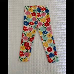 Hanna Andersson Floral Print Leggings Size 90 or 3 Yrs